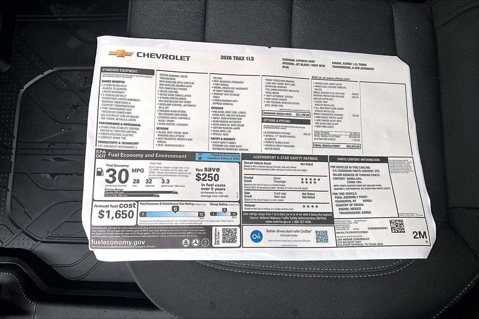 New 2026 Chevrolet Trax LS w/ LS Convenience Package FWD image 14