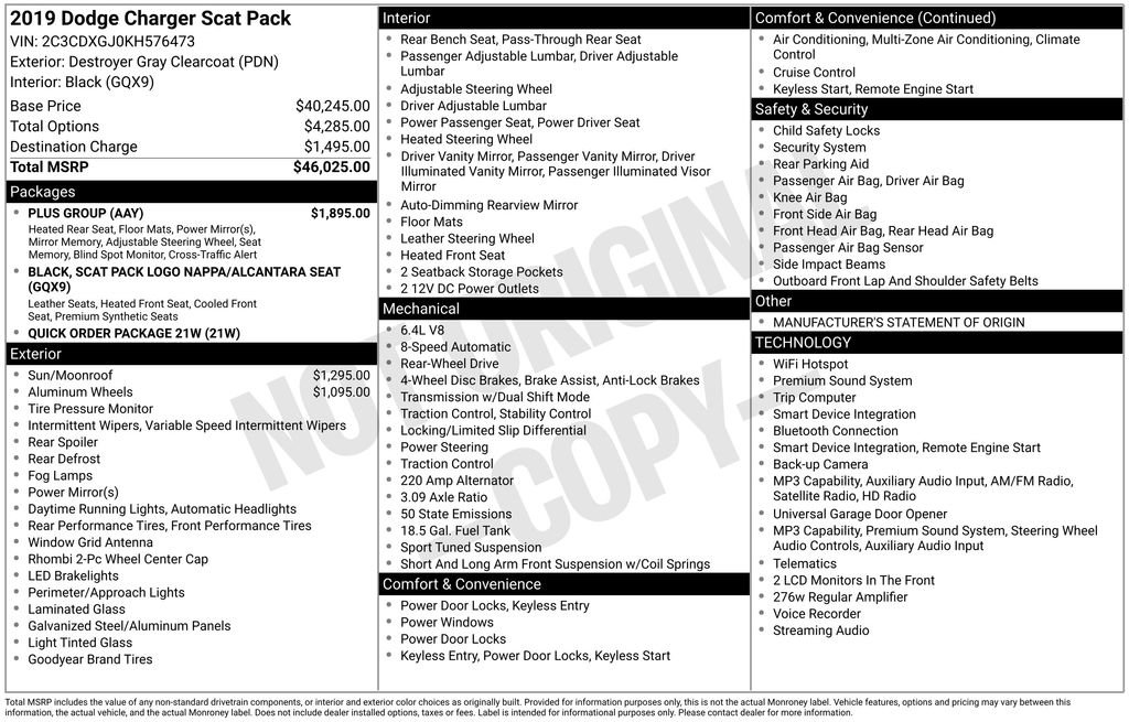 Used 2019 Dodge Charger Scat Pack w/ Plus Group RWD image 18