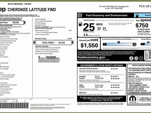 Used 2019 Jeep Cherokee Latitude w/ Popular Appearance Group image 2