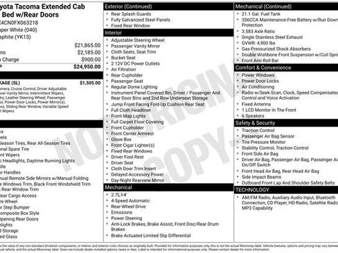 Used 2015 Toyota Tacoma 2WD Access Cab w/ SR5 Package image 27