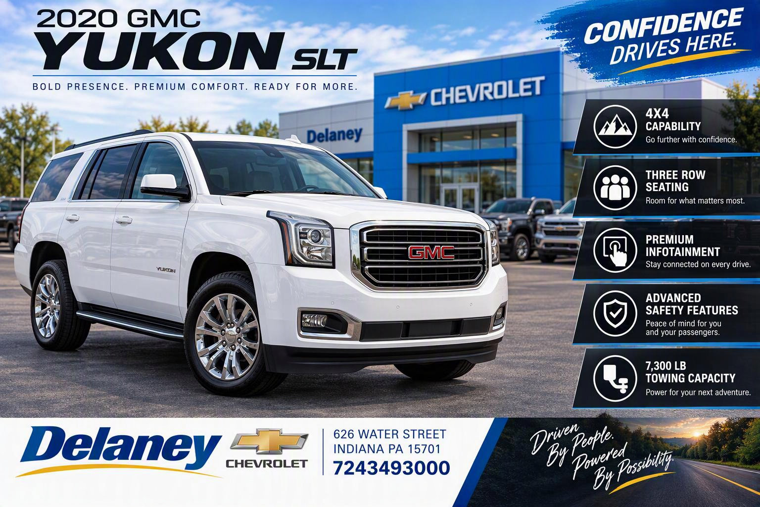 Certified 2020 GMC Yukon SLT w/ Open Road Package AWD/4WD image 2