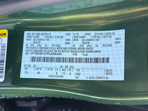 Used 2023 Ford Ranger Lariat w/ Equipment Group 501A High image 34