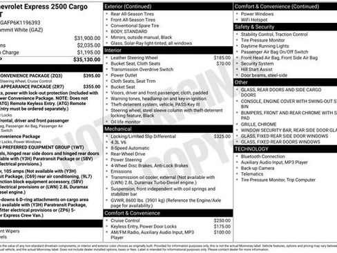 Used 2019 Chevrolet Express 2500 w/ Driver Convenience Package image 5