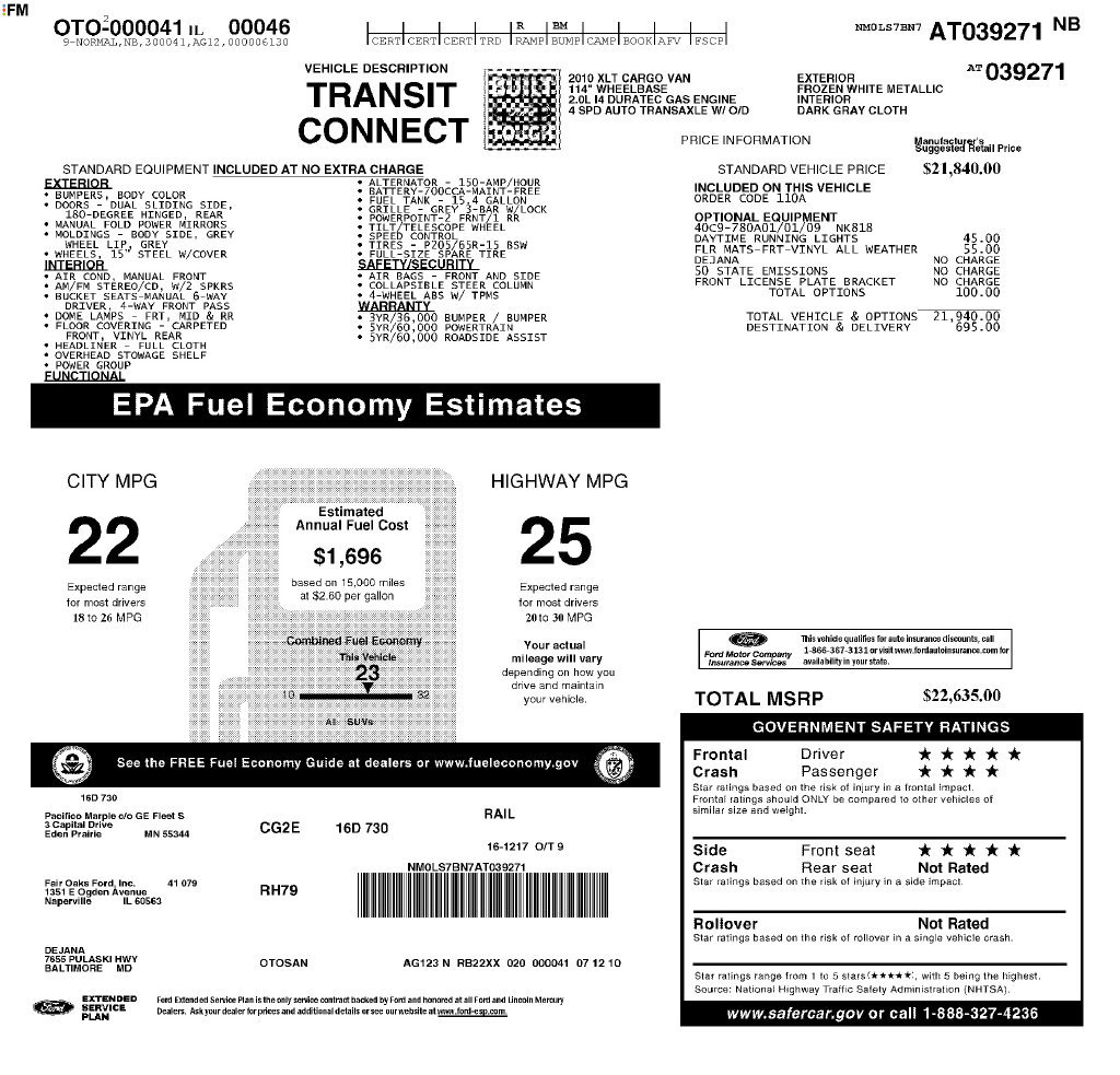 Used 2010 Ford Transit Connect XLT FWD image 11