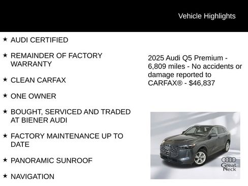 Used 2025 Audi Q5 Premium w/ Convenience Package image 9