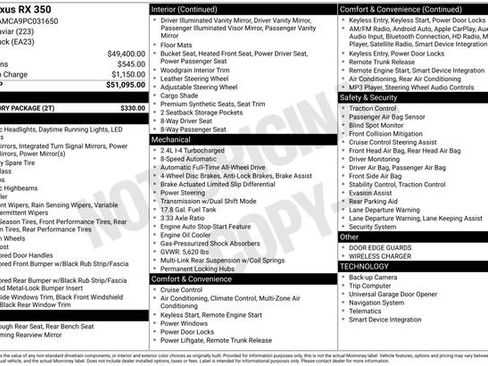 Used 2023 Lexus RX 350 AWD w/ Accessory Package image 22