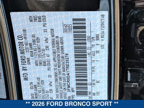 New 2026 Ford Bronco Sport Badlands AWD/4WD image 22