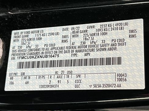 Used 2022 Ford Escape SEL w/ Technology Package FWD image 18