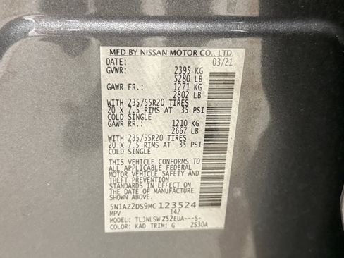 Used 2021 Nissan Murano Platinum w/ Cargo Package AWD/4WD image 12
