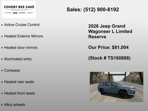 New 2026 Jeep Grand Wagoneer L Limited AWD/4WD image 12