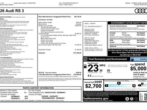 New 2026 Audi RS 3 image 12