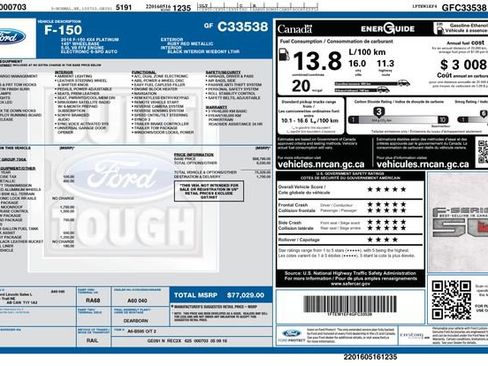 Used 2016 Ford F150 Platinum w/ Technology Package image 7