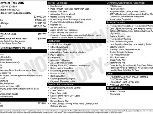 Used 2024 Chevrolet Trax RS w/ Sunroof Package FWD image 2