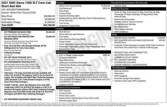 Used 2021 GMC Sierra 1500 SLT w/ SLT Premium Package AWD/4WD image 37
