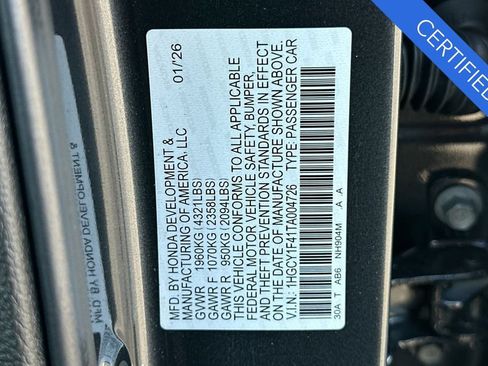 Certified 2026 Honda Accord SE image 32