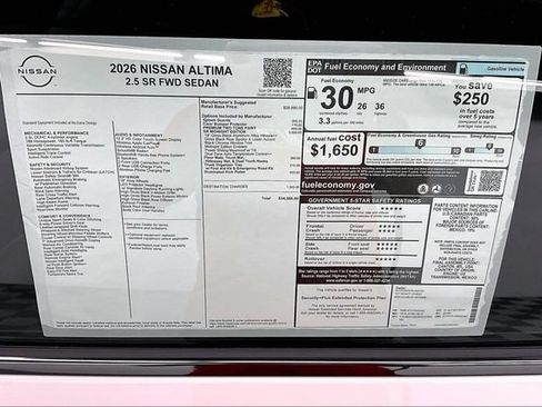 New 2026 Nissan Altima 2.5 SR w/ SR Midnight Edition Package FWD image 40