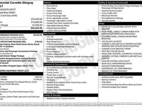 Used 2023 Chevrolet Corvette Stingray Premium Cpe w/ Z51 Performance Package RWD image 2