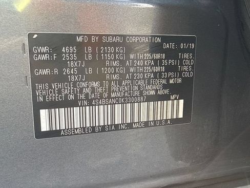 Used 2019 Subaru Outback 2.5i Limited w/ Protection Package #1 AWD/4WD image 28