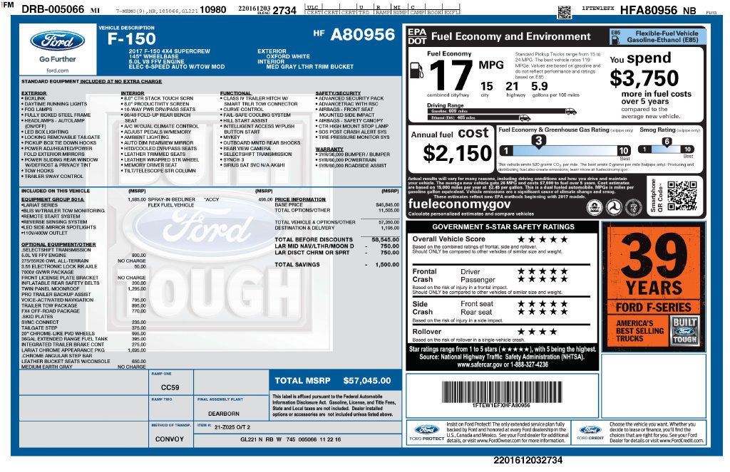 Used 2017 Ford F150 Lariat AWD/4WD image 5