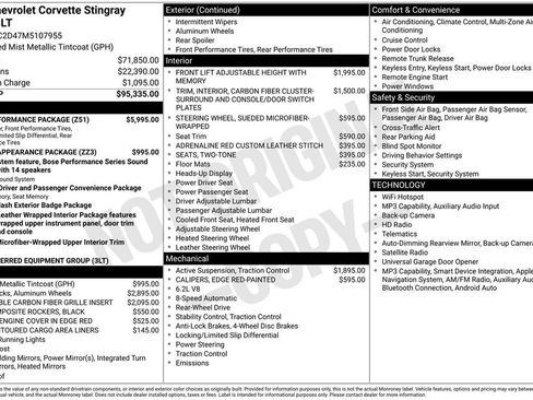 Used 2021 Chevrolet Corvette Stingray Premium Cpe w/ Z51 Performance Package RWD image 4