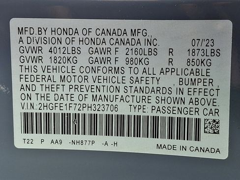 Certified 2023 Honda Civic EX image 28