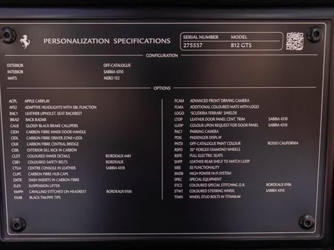 Certified 2022 Ferrari 812 GTS RWD image 59