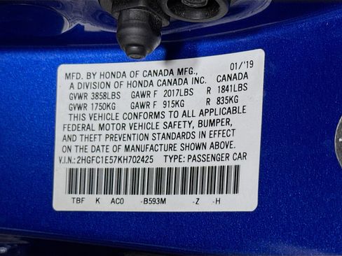 Used 2019 Honda Civic Si image 40