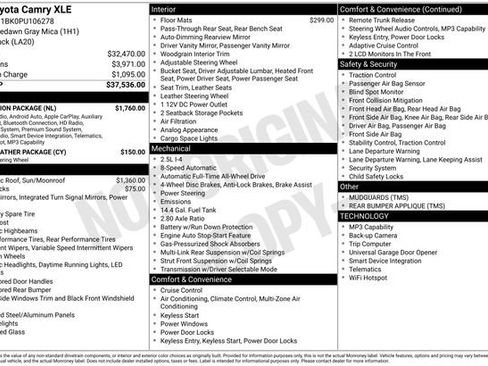 Used 2023 Toyota Camry XLE w/ Navigation Package AWD/4WD image 37