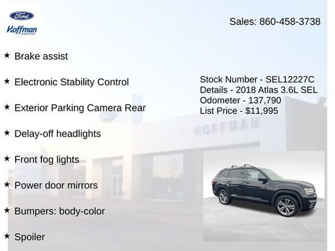 Used 2018 Volkswagen Atlas SEL w/ R-Line Package AWD/4WD image 25