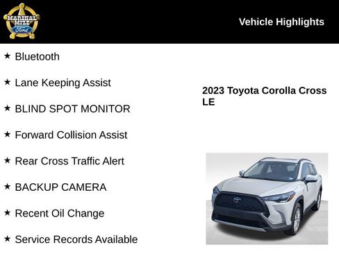 Used 2023 Toyota Corolla Cross LE w/ Moonroof Package image 2