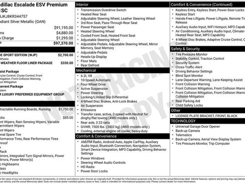 Used 2019 Cadillac Escalade ESV Premium Luxury w/ Escalade Sport Edition AWD/4WD image 28