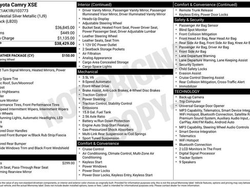 Used 2024 Toyota Camry XSE w/ Cold Weather Package FWD image 16