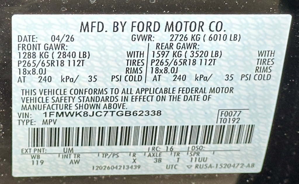 New 2026 Ford Explorer Tremor w/ Tremor Ultimate Package AWD/4WD image 51