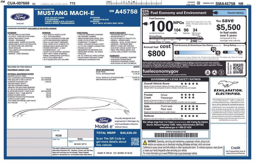 Used 2025 Ford Mustang Mach-E Select w/ Comfort Package Lite AWD/4WD image 31