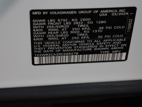 Certified 2024 Volkswagen Atlas SE w/ Black Wheel Package image 23