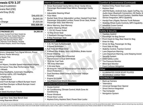 Used 2020 Genesis G70 3.3T w/ Prestige Package image 14