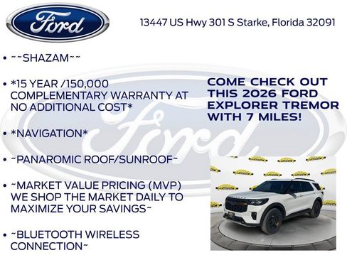 New 2026 Ford Explorer Tremor w/ Tremor Ultimate Package image 5