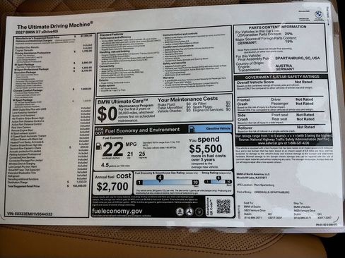 New 2027 BMW X7 xDrive40i w/ Executive Package AWD/4WD image 47
