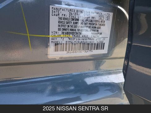 Certified 2025 Nissan Sentra SR FWD image 24