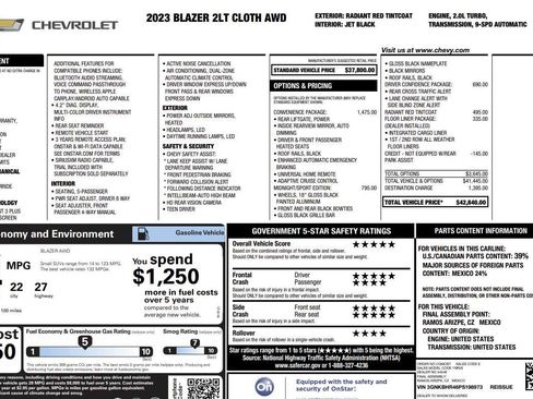 Used 2023 Chevrolet Blazer LT w/ Convenience Package AWD/4WD image 6