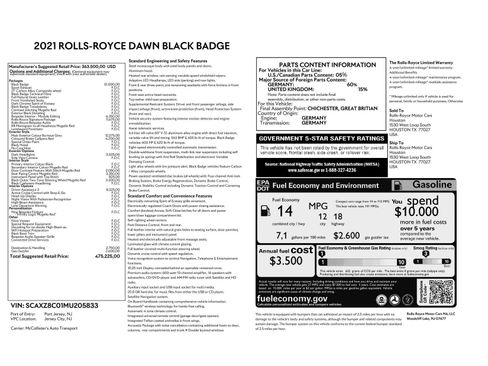 Certified 2021 Rolls-Royce Dawn RWD image 29