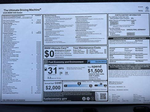 New 2026 BMW 530i w/ M Sport Package image 37