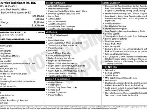 Used 2024 Chevrolet TrailBlazer RS w/ Driver Confidence Package FWD image 2