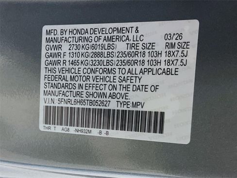 New 2026 Honda Odyssey EX-L image 23