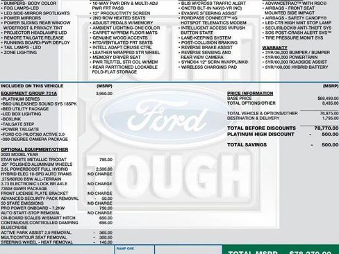 Certified 2023 Ford F150 Platinum w/ Equipment Group 701A High AWD/4WD image 2