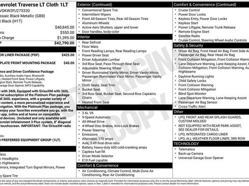 Used 2023 Chevrolet Traverse LT w/ LPO, Floor Liner Package AWD/4WD image 19