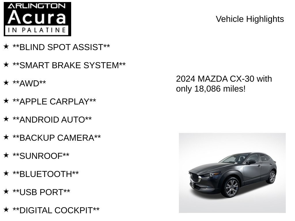 Used 2024 MAZDA CX-30 AWD 2.5 S w/ Preferred Package image 7