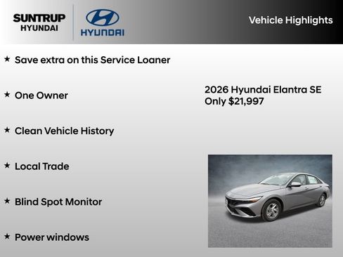 Used 2026 Hyundai Elantra SE w/ Cargo Package FWD image 8