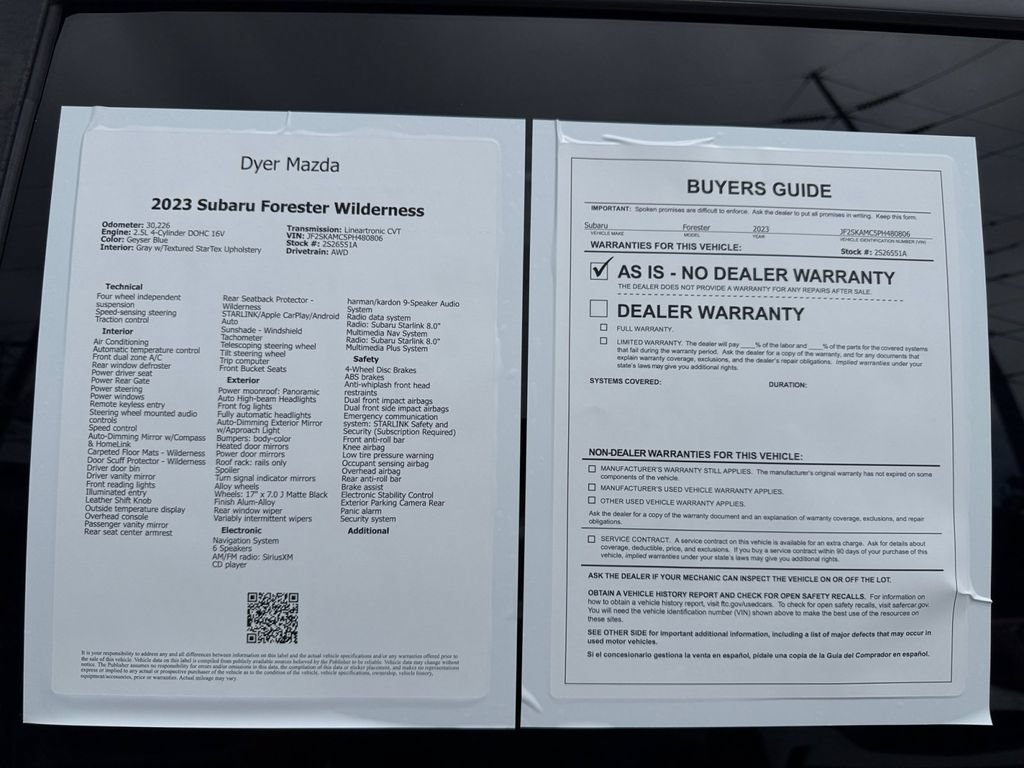 Certified 2023 Subaru Forester Wilderness AWD/4WD image 26