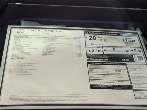 New 2026 Mercedes-Benz S 580 4MATIC Sedan image 19